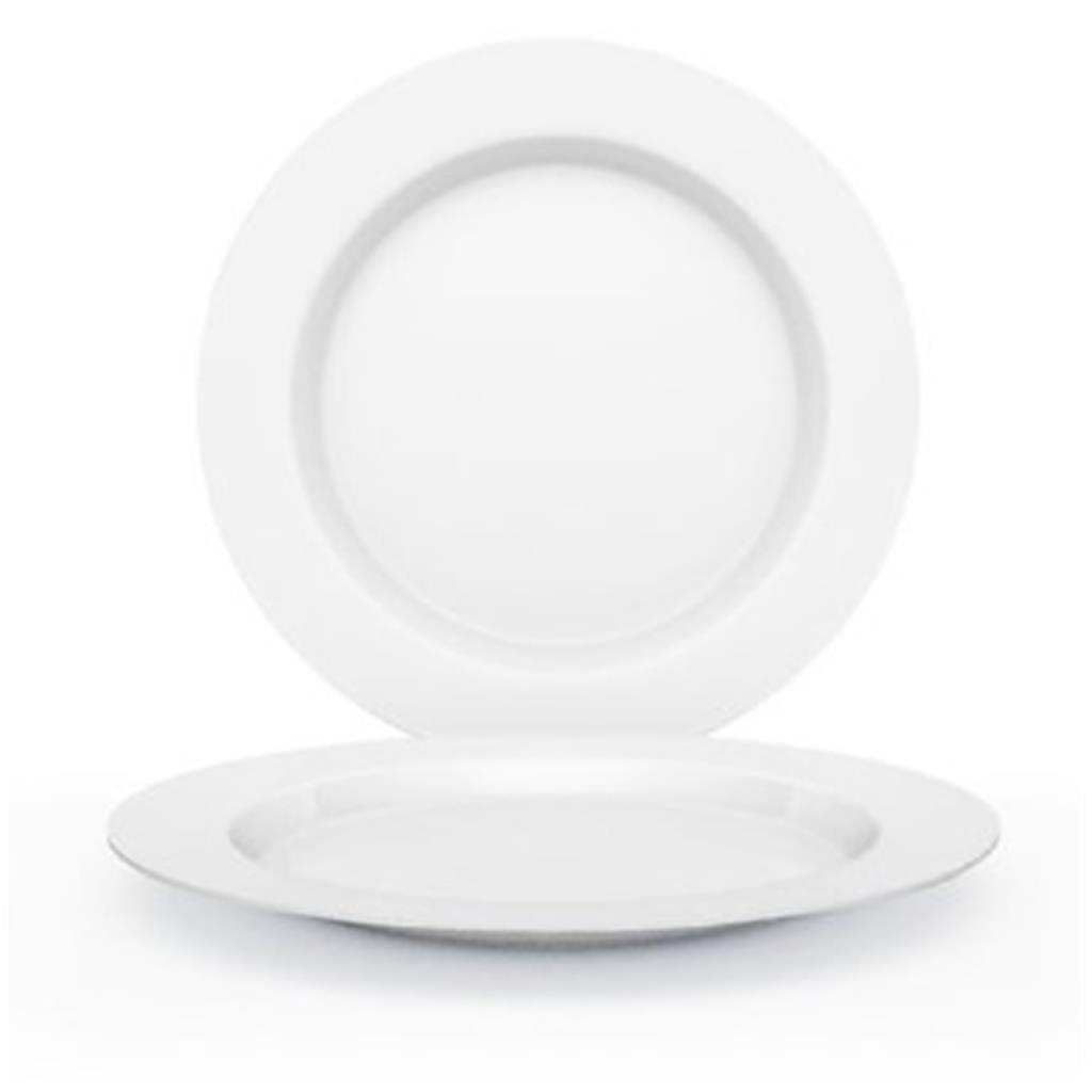 SET 6 PLATS BLANCS MOD.PREMIUM STAR 22xh2.5cm "IRROMPIBLE" PP TRANSLUCIT (1 PQ)