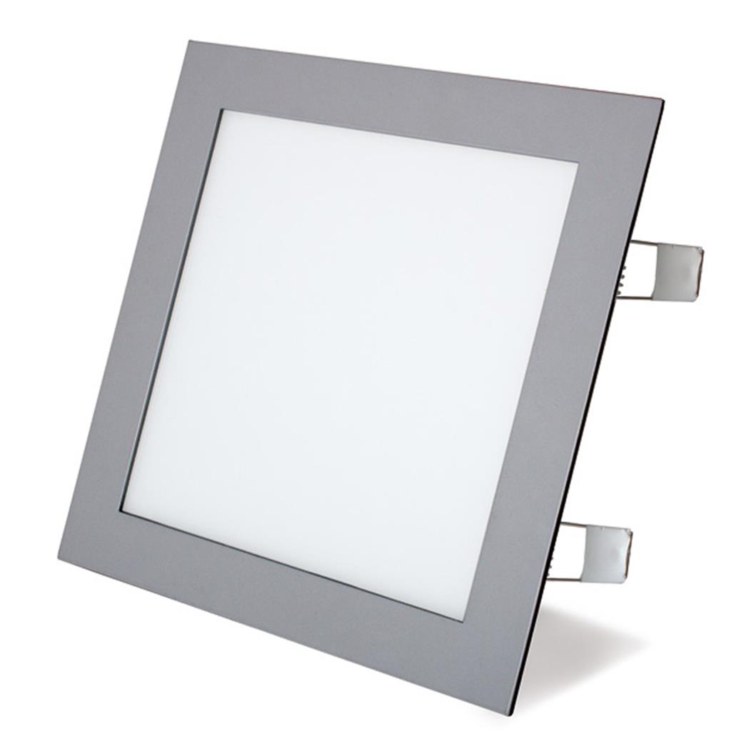 DOWNLIGHT LED QUADRAT EMPOTRABLE 18w MOD.OPORTO 1620 lumen 225x225mm PLATA DUOLEC (1 UD)