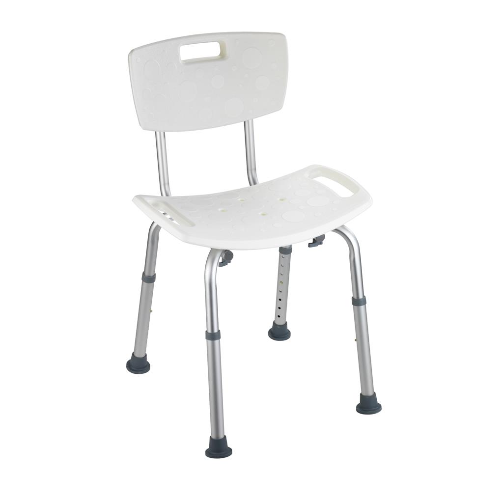 TABURET BANY AMB RESPALDO WENKO MOD.SECURA PLASTIC, ALUMINI REGULABLE 50x51,5x65,5-83,6cm (1 UD)