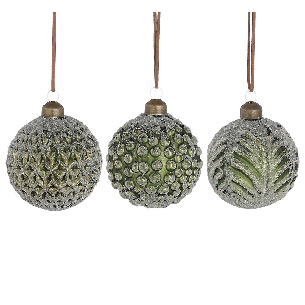 BOLA NADAL DE VIDRE COLOR VERD D.8cm DH&G (1 UD)