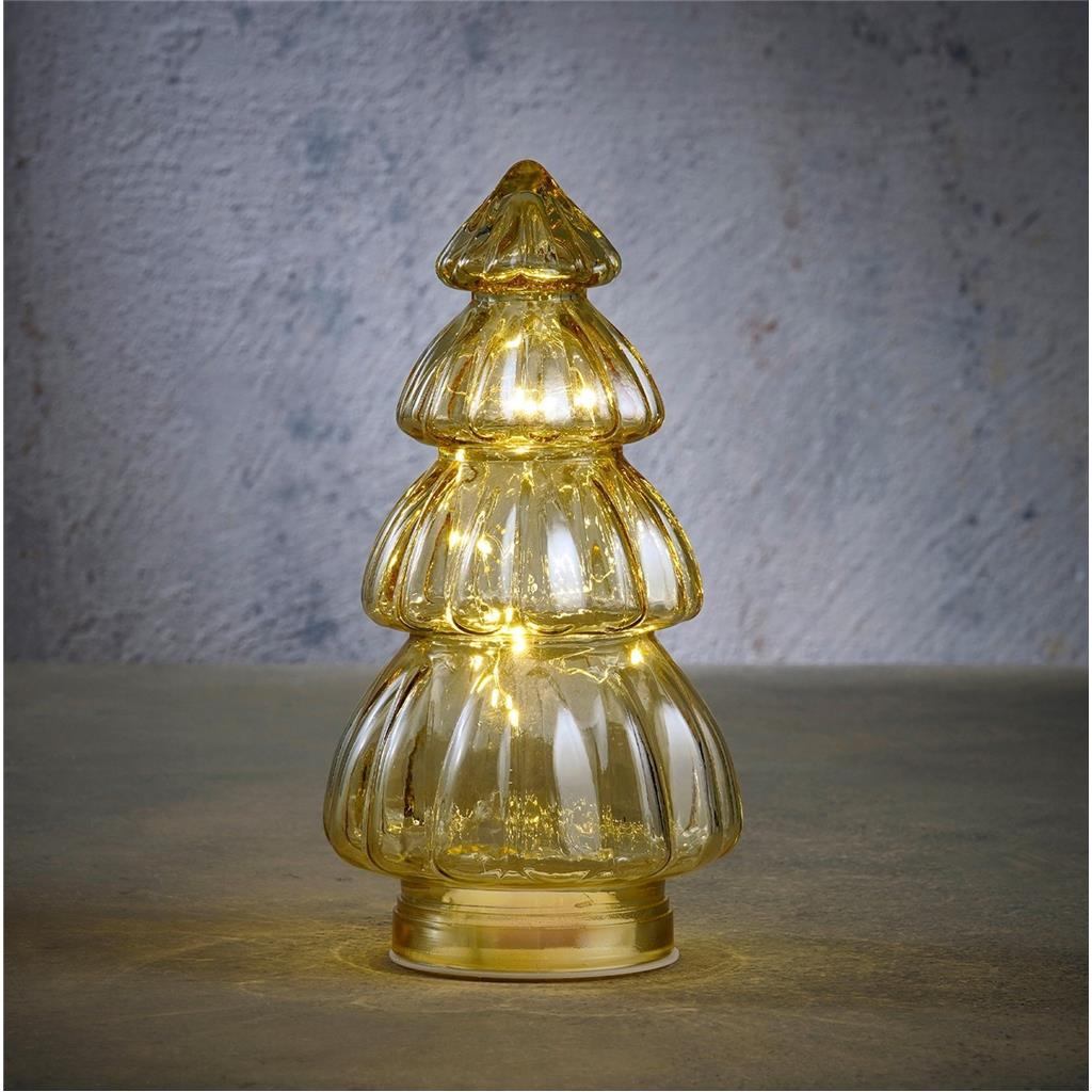 ARBRE VIDRE COLORS OR,VERD I VERMELL AMB 10 LEDS h28xD.15cm DH&G (1 UD)