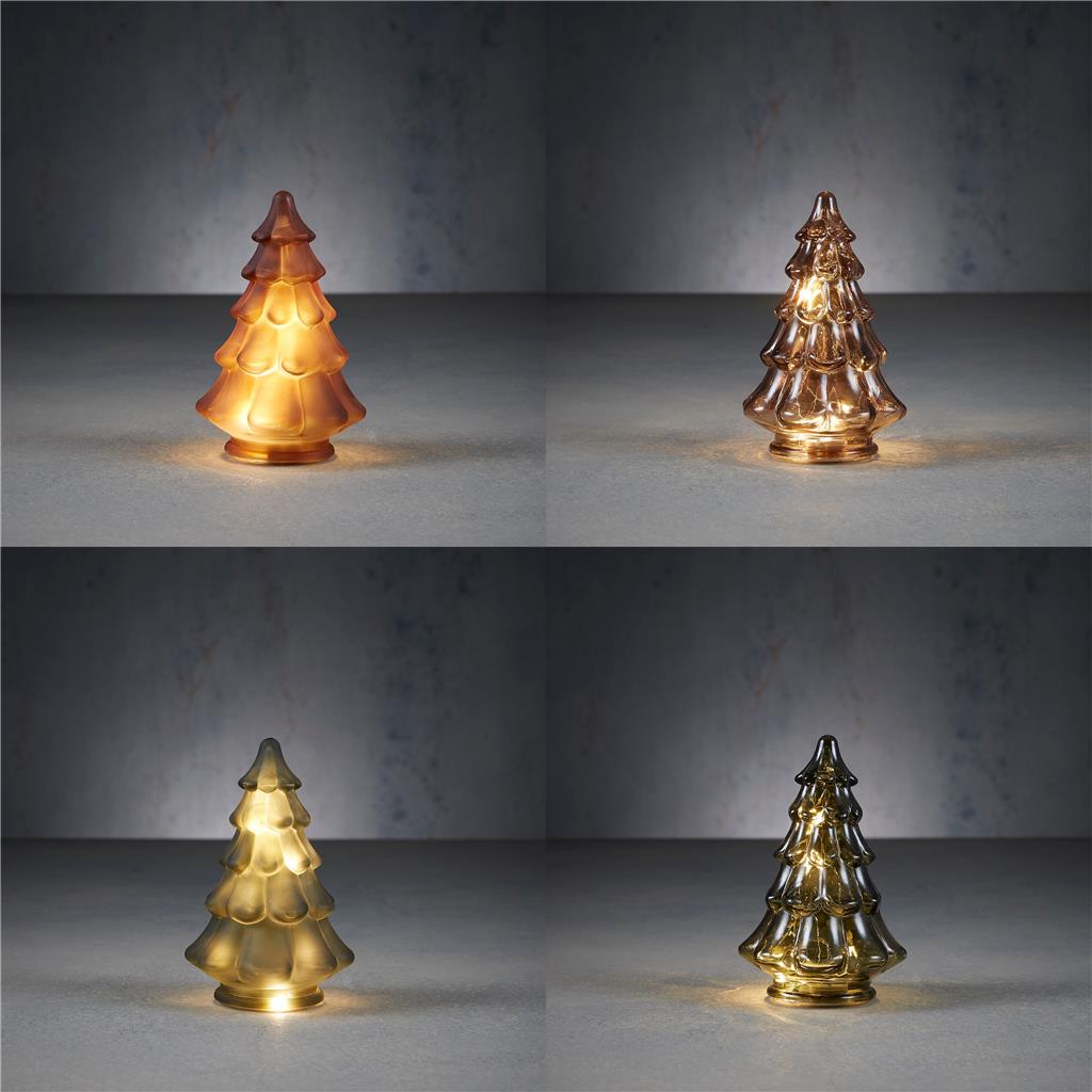 ARBRE VIDRE COLORS AMB 10 LEDS PILES h17,5xD.11,5cm DH&G (1 UD)