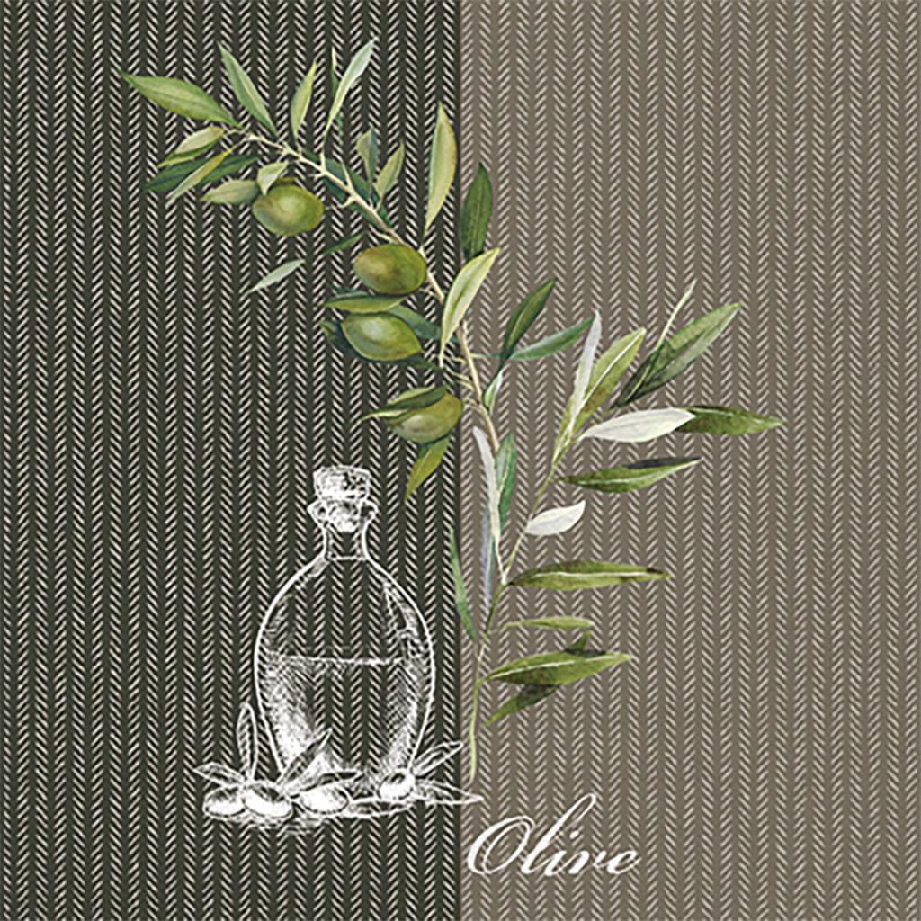 PAQUET 20 TOVALLONS PAPER 25x25cm MOD.OIL AND OLIVES FSC MIX AMBIENTE (1 PQ)