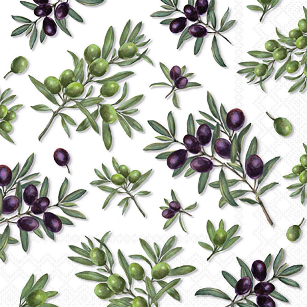 PAQUET 20 TOVALLONS PAPER 25x25cm MOD.OLIVES ALL OVER FSC MIX AMBIENTE (1 PQ)