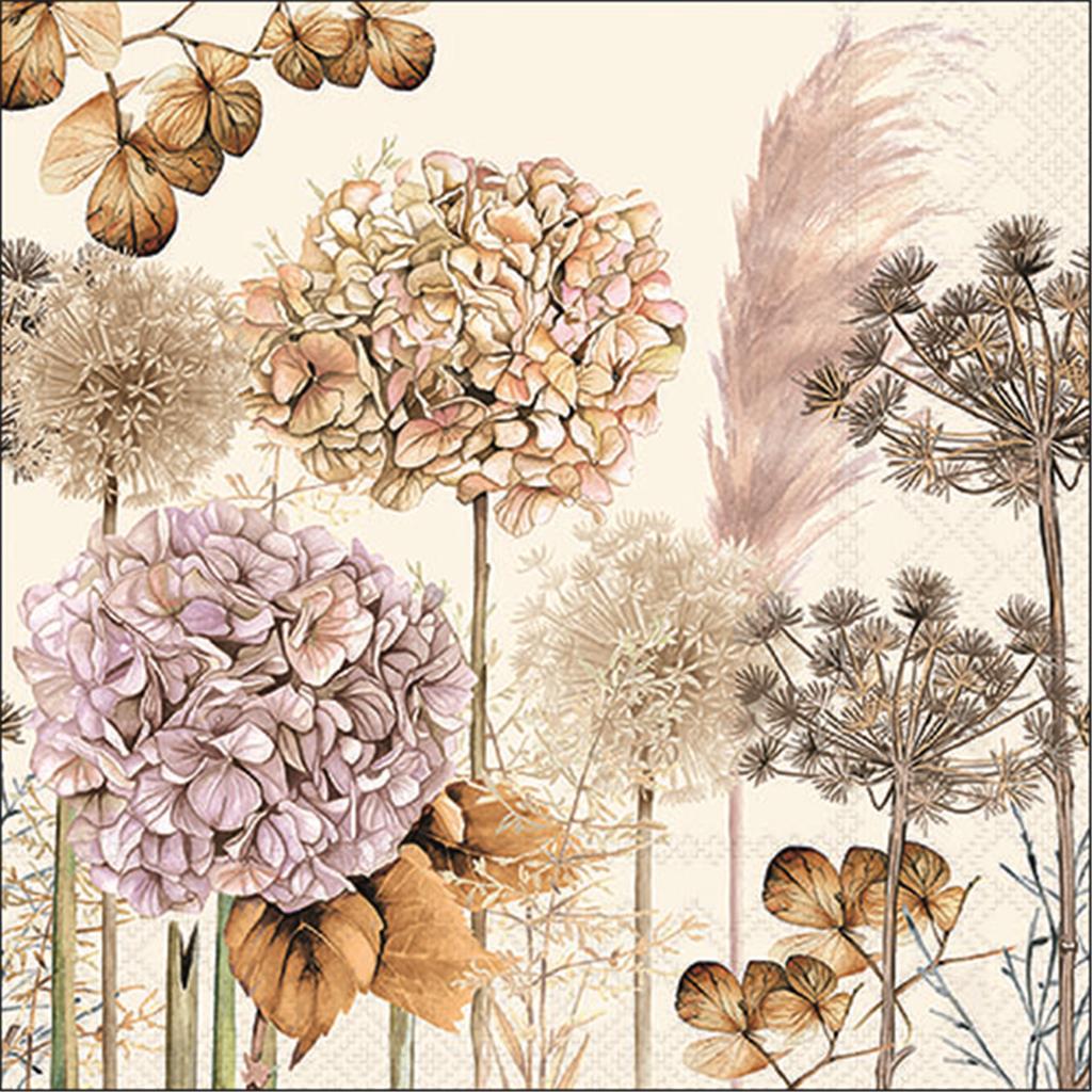 PAQUET 20 TOVALLONS PAPER 33x33cm MOD.DRIED FLOWERS AMBIENTE (1 PQ)