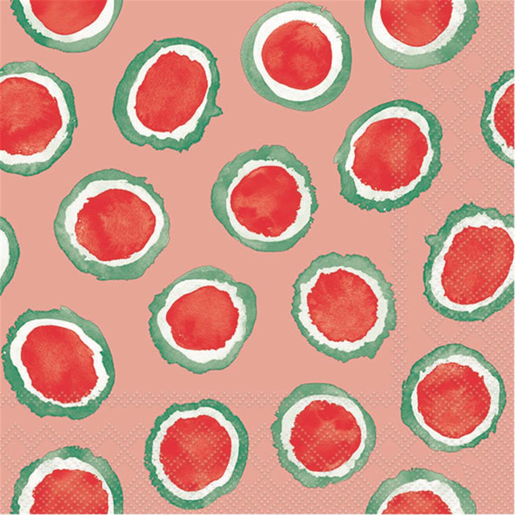 PAQUET 20 TOVALLONS PAPER 33x33cm MOD.AMARA RED/GREEN AMBIENTE (1 PQ)