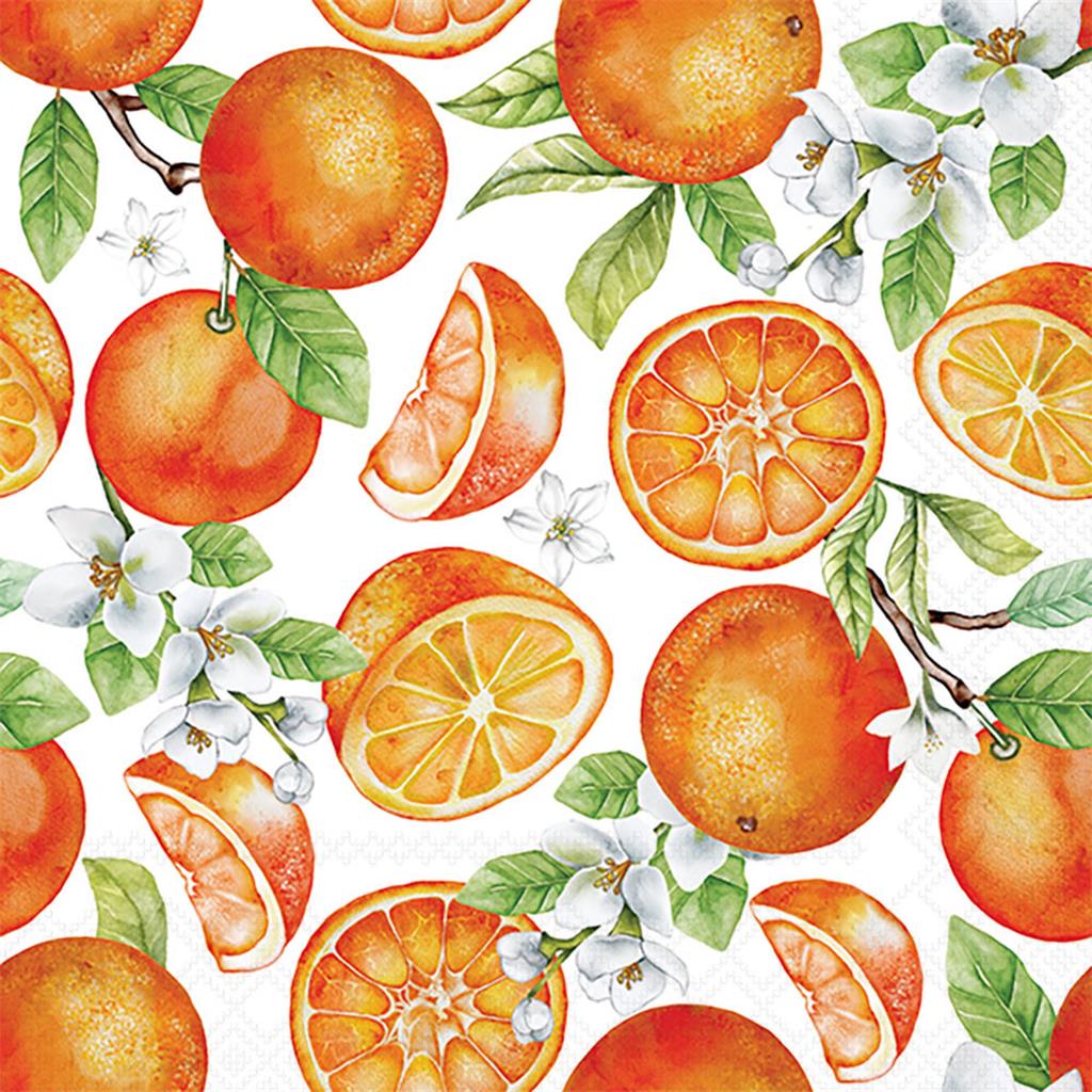 PAQUET 20 TOVALLONS PAPER 33x33cm MOD.JUICY ORANGES AMBIENTE (1 PQ)
