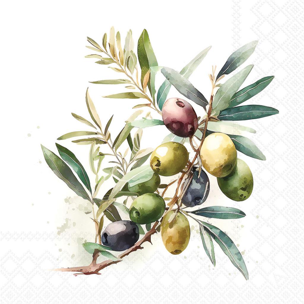 PAQUET 20 TOVALLONS PAPER 33x33cm MOD.OLIVE BRANCH AMBIENTE (1 PQ)