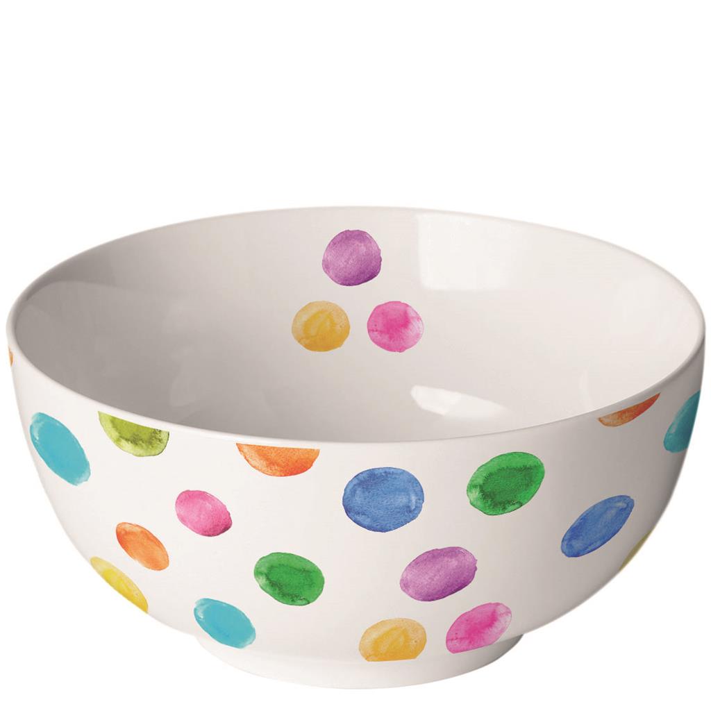 BOL PORCELLANA 0.4lts MOD.POLKA DOTS WHITE AMBIENTE (1 UD)