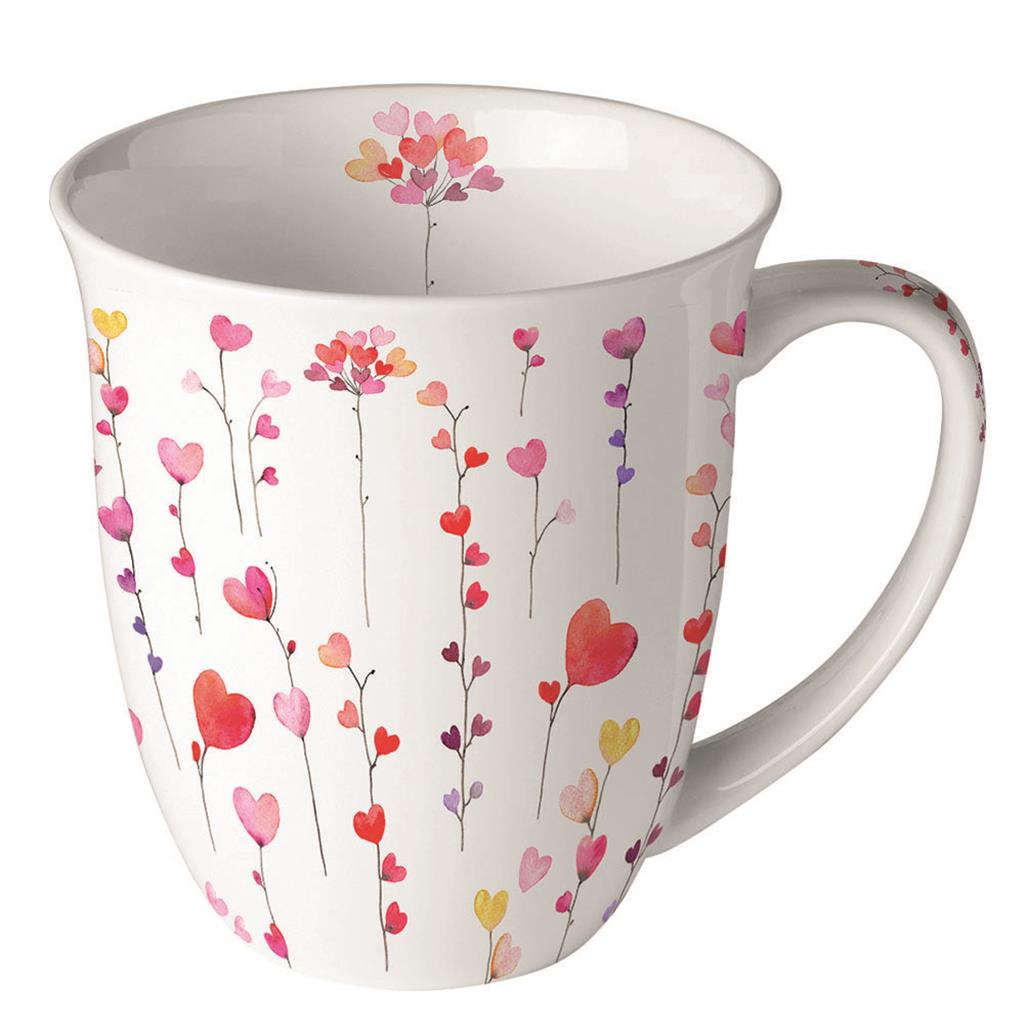 MUG PORCELLANA 0.4lts MOD. HEARTS GARLANDS AMBIENTE (1 UD)