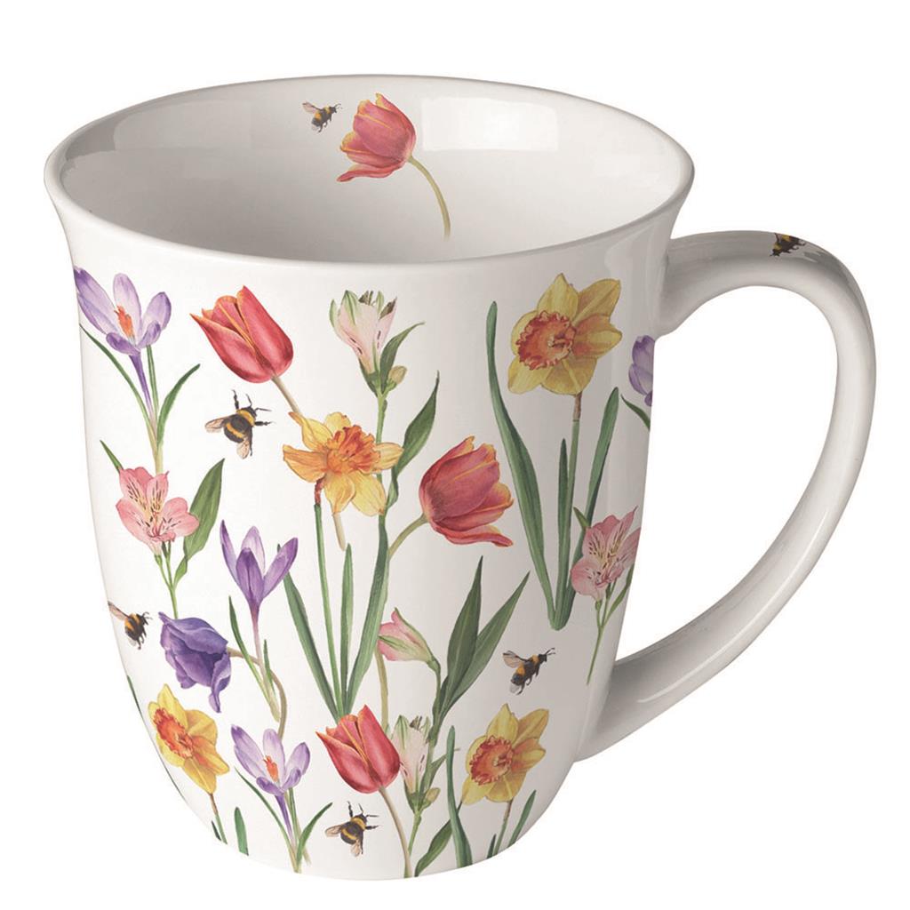 MUG PORCELLANA 0.4lts MOD.FLOWERS IN SPRING AMBIENTE (1 UD)