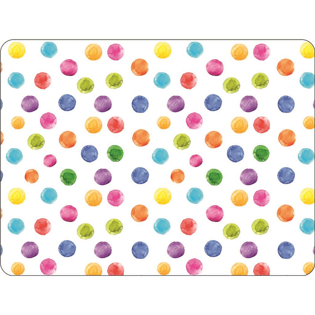 INDIVIDUAL 30x40 PLACEMAT MOD.POLKA DOTS WHITE AMBIENTE 83%PVC 17%POLYESTER (1 UD)