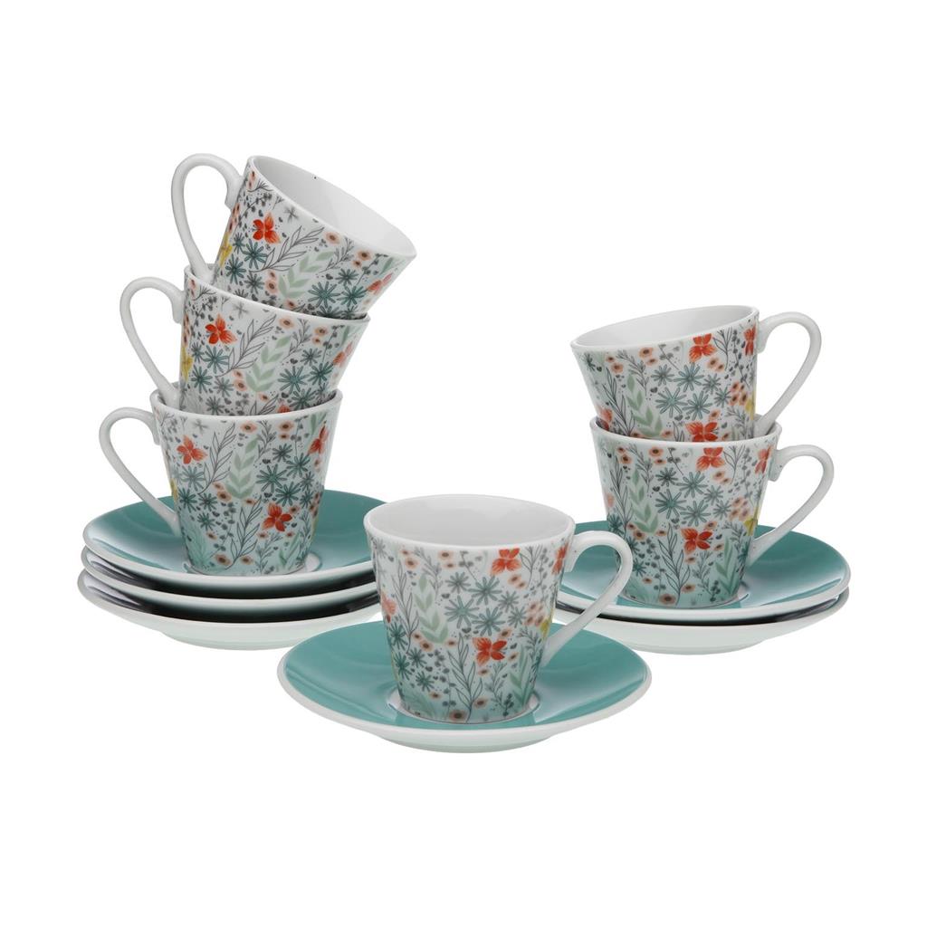 JOC 6 TASSES CAFE AMB PLAT MOD.FIORELLA VERSA (1 JC)