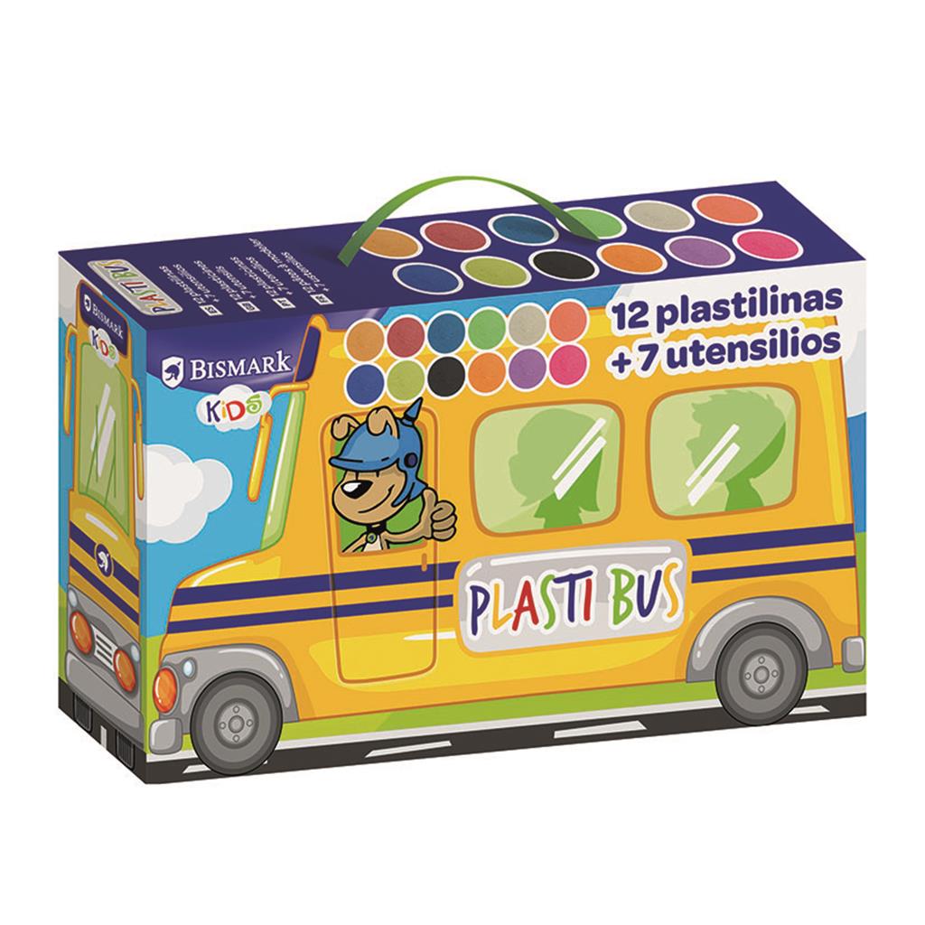 SET AUTOBUS PLASTILINA 12 COLORS + EINES (1 PQ)