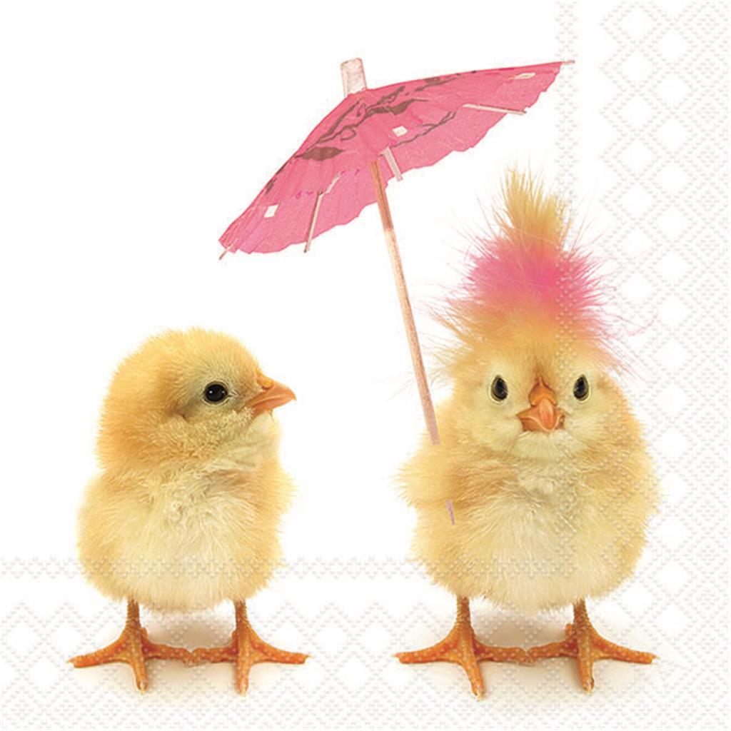 PAQUET 20 TOVALLONS PAPER 33x33cm MOD.EASTER CHICKS AMBIENTE (1 PQ)