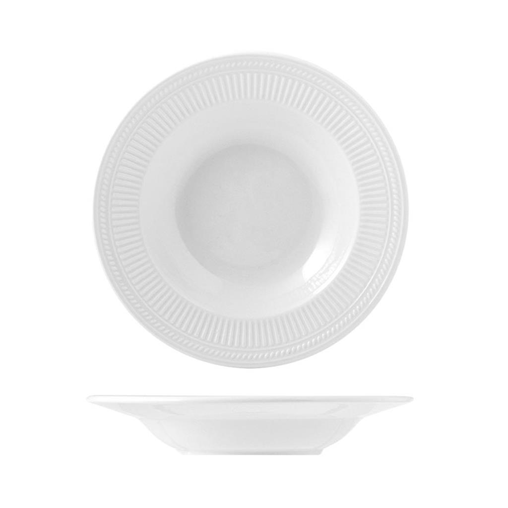 JOC 6 PLATS FONDOS 22cm PORCELLANA MOD.DORIQUE BLANC H&H (1 JC)