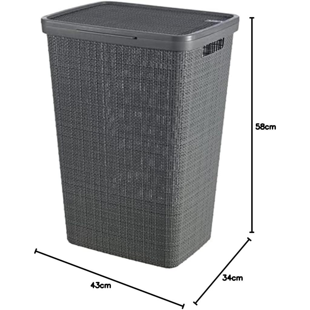CISTELLA CURVER MOD.JUTE LAUNDRY HAMPER 58L ANTRACITA (1 UD)