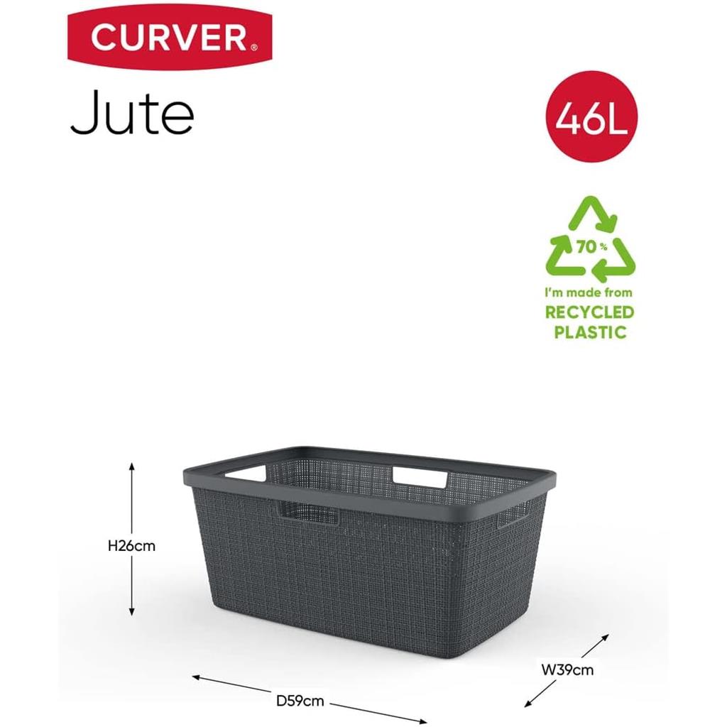 CISTELLA CURVER MOD.JUTE LAUNDRY BASKET ANTRACITA (1 UD)