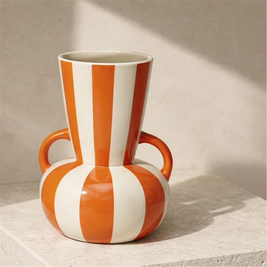 GERRO FORMA TARONJA/BLANC Diam.11xh16cm FOIMPEX (1 UD)