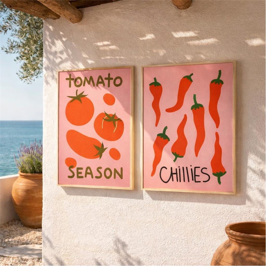 QUADRE CHILI/TOMATES ROSA 31x41cm FOIMPEX (1 UD)
