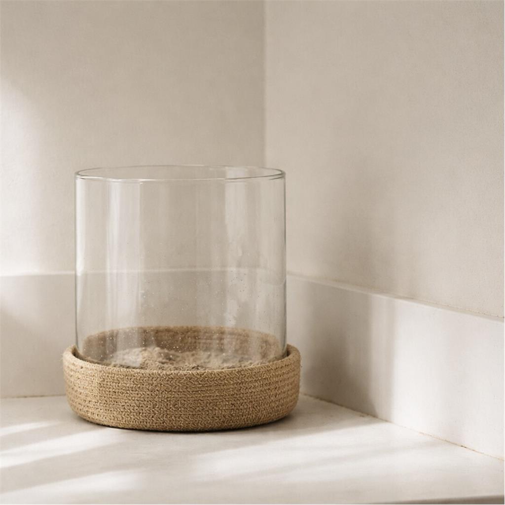 HURRI VIDRE AMB BASE CORDA Diam.19xh19cm FOIMPEX (1 UD)