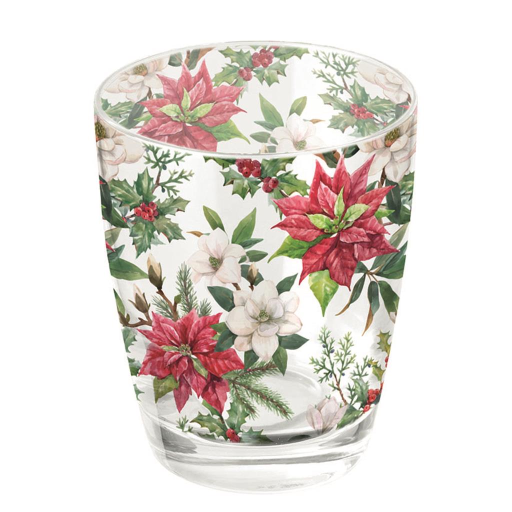 WATER GLASS SERIE CHRISTMAS FLORALS AMBIENTE (1 UD)