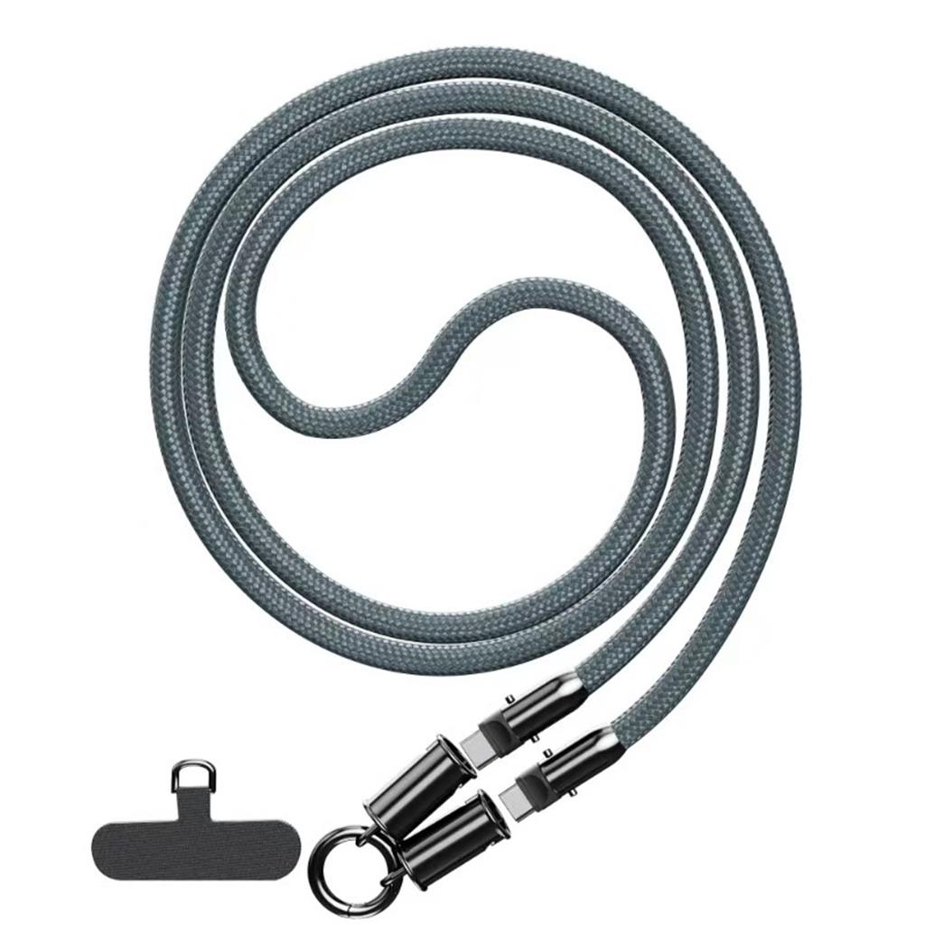 CORDO MOBIL 1.2mts AMB CARREGADOR TIPUS C A C 60W NEGRE DCU (1 UD)