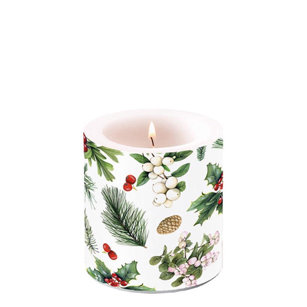 ESPELMA PARAFINA 9x7,5cm SERIE WINTER GREENERY (1 UD)