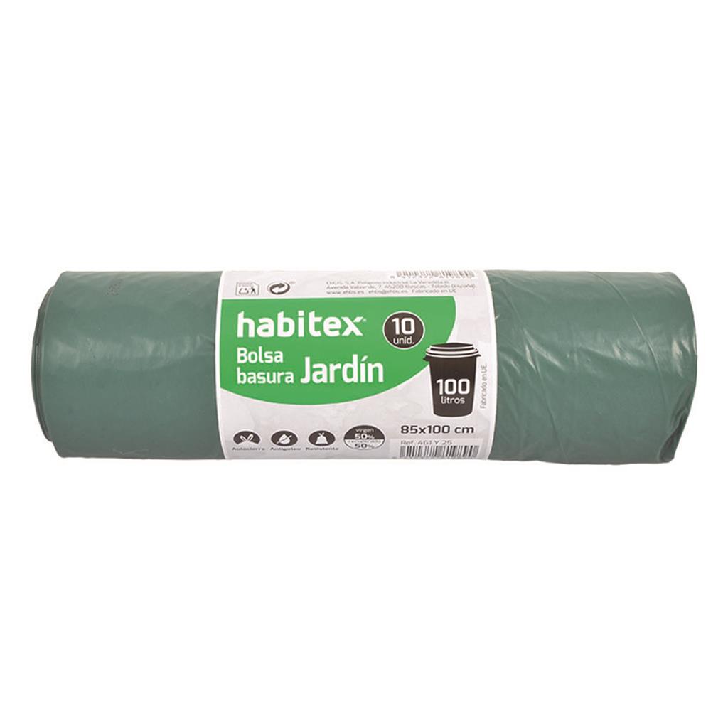 BOSSA BASURA JARDI HABITEX 100lts  85x100cm Paq.10uds RESISTENT ANTI-GOTEIG (1 UD)