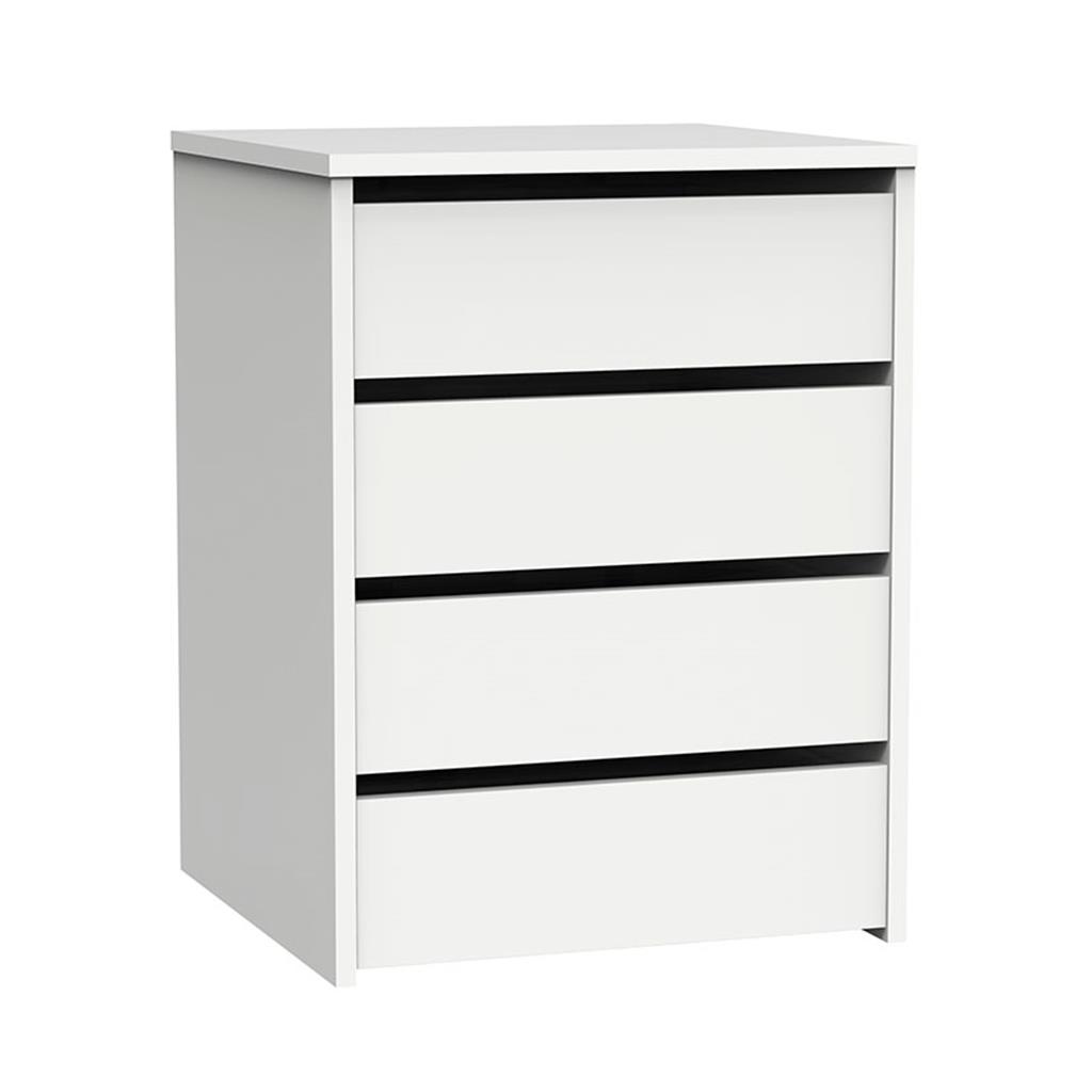 Cajonera 4 cajones blanco brillo. 46x45xh.63,5 cm.