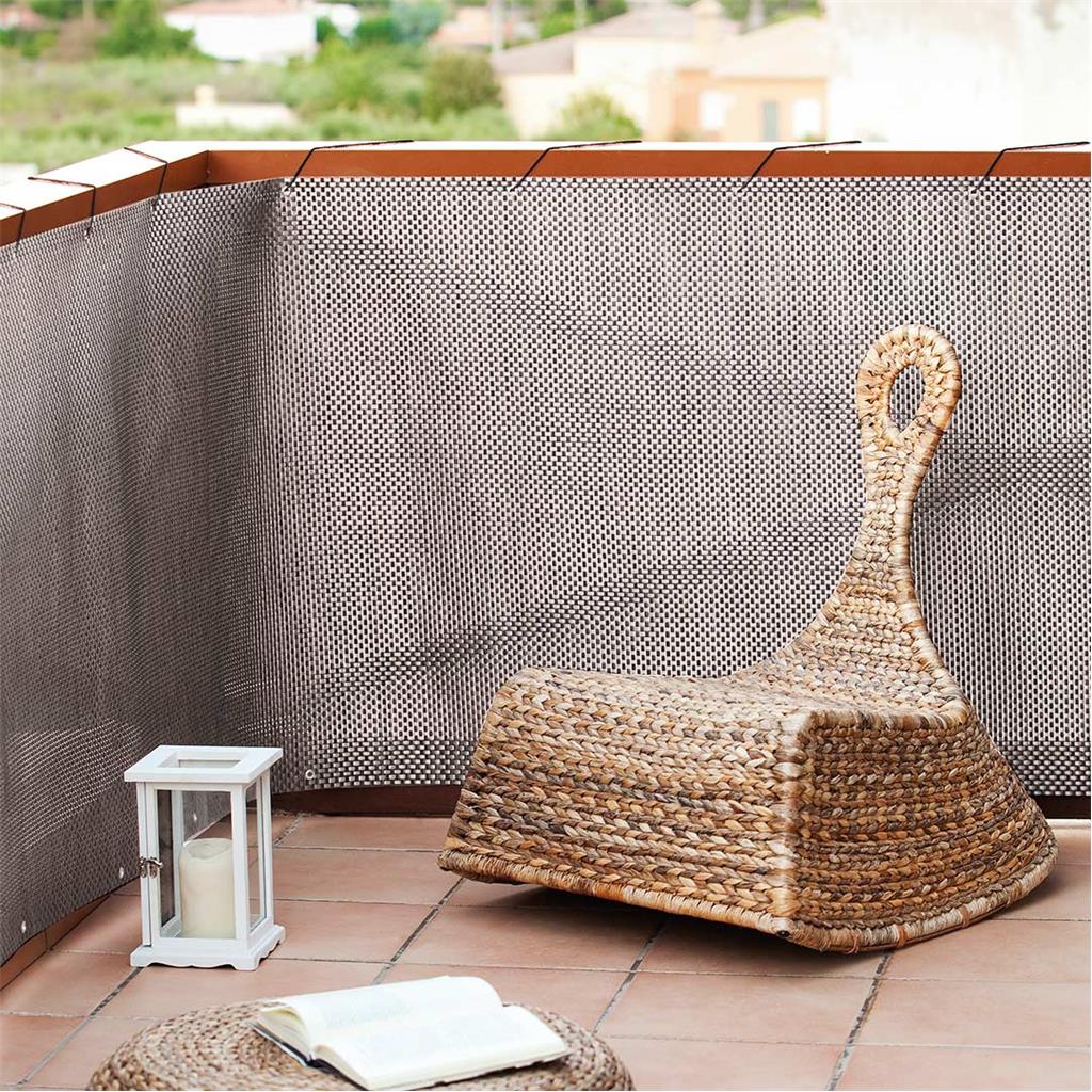 MALLA OCULTACIO CATRAL MOD.BALCONY RATTAN LUXE SILVER 0,9x3mt 830gr/m2 PVC (1 RL)