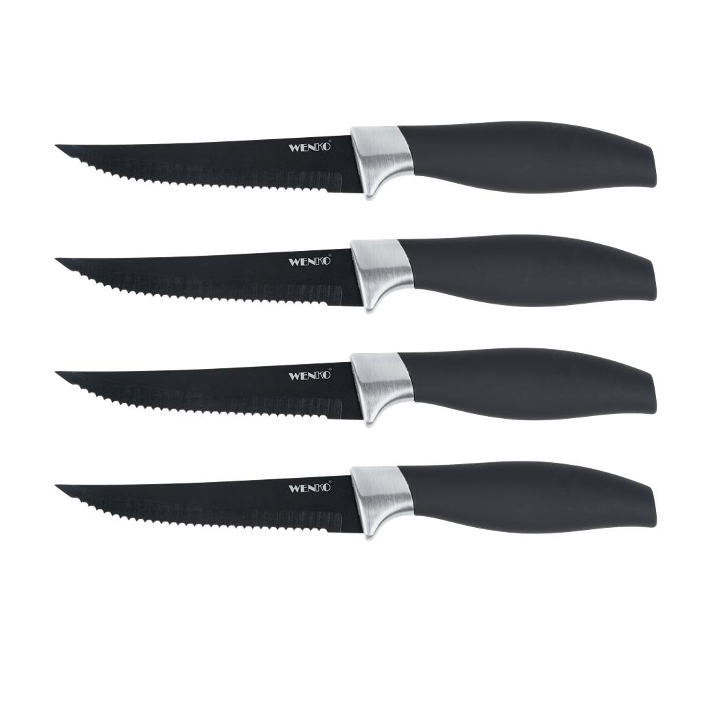 PACK 4 GANIVETS PER CARN MOD.OTIS NEGRE BO WENKO (Pq.4uds) (1 PQ)