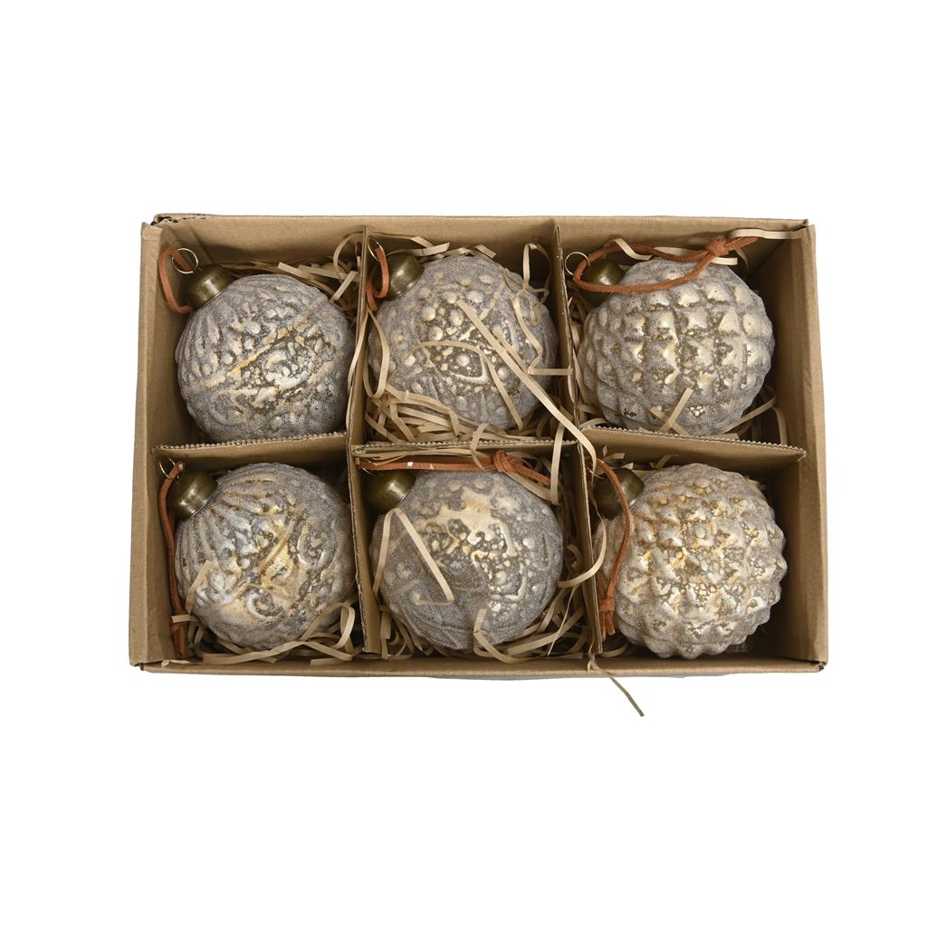 BOLA NADAL DE VIDRE COLOR DAURAT D.8cm DH&G (1 UD)