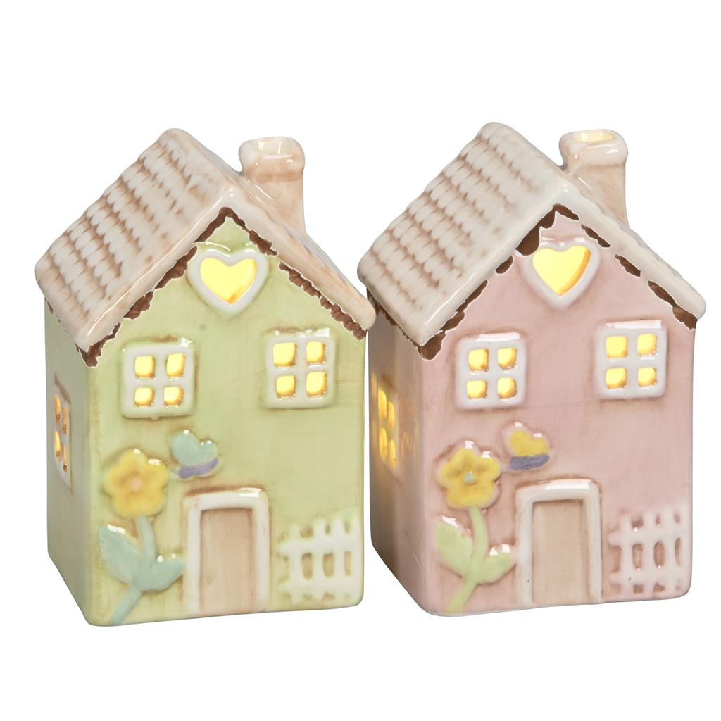 CASA PORCELLANA AMB LED COLORS 7x6xh11cm DH&G (1 UD)