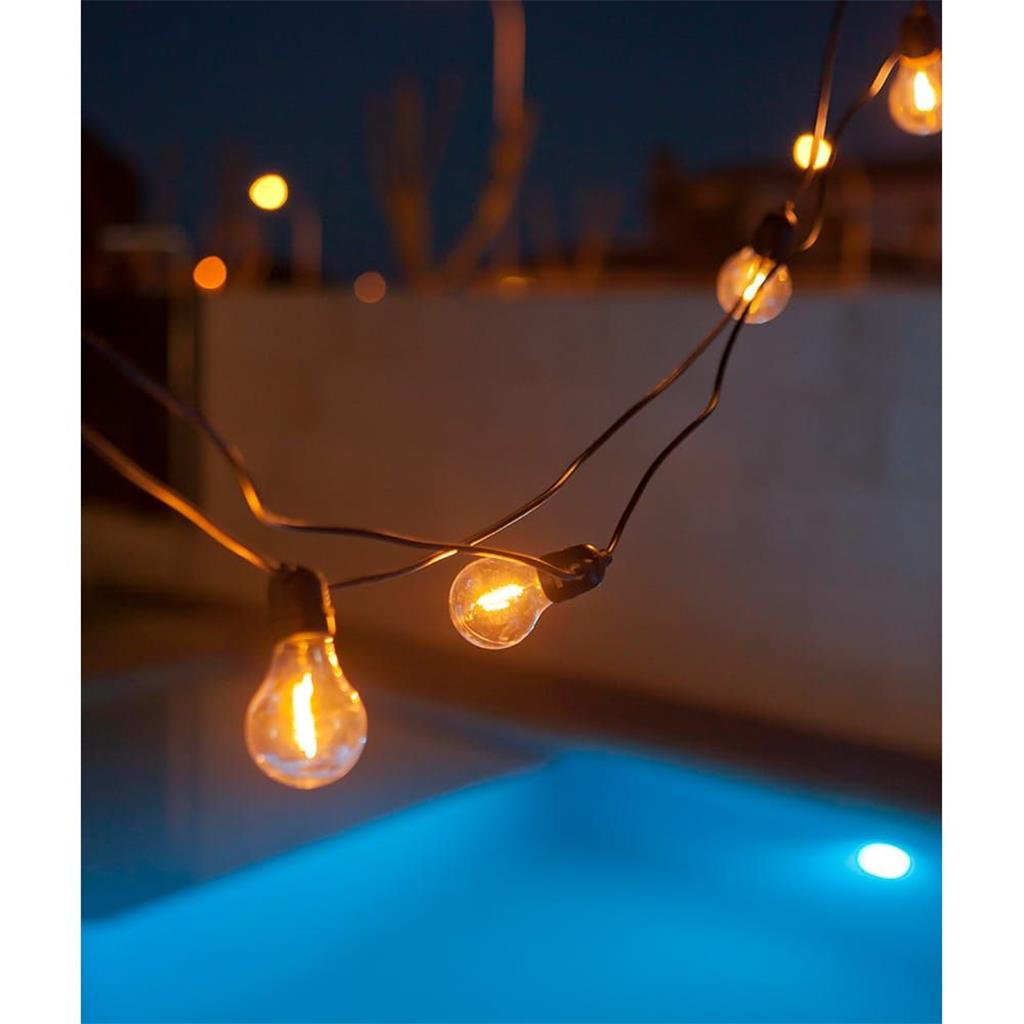 GUIRNALDA EXTERIOR 8mts AMB 10 LAMPARES LED MOD.ALLEGRA EDM BLANC CALID NEW GARDEN (1 UD)