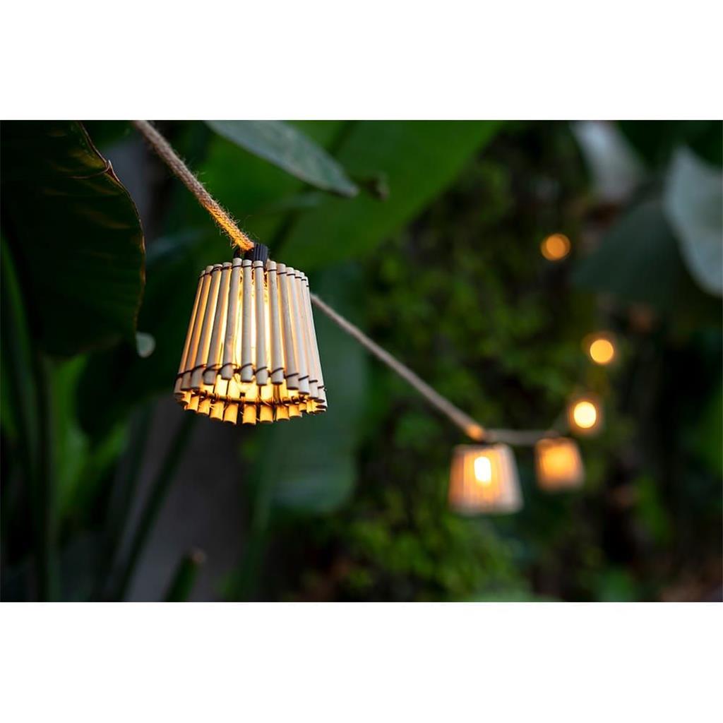 GUIRNALDA EXTERIOR MOD.OKINAWA 8mts AMB 10 PORTALAMPARES+BOMBETES LED LLUM CALIDA EDM (1 UD)