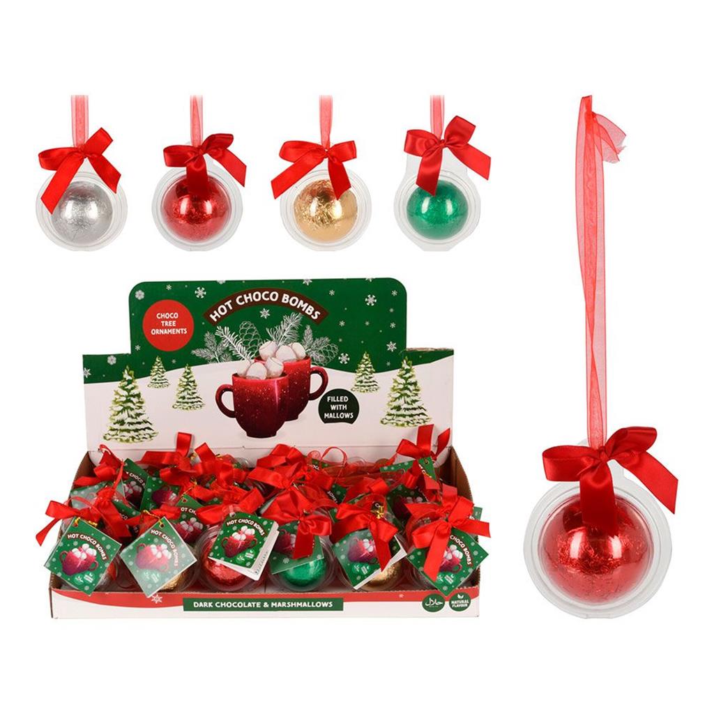 BOLA XOCOLATA AMB CINTA PER PENJAR ARBRE (1 UD)