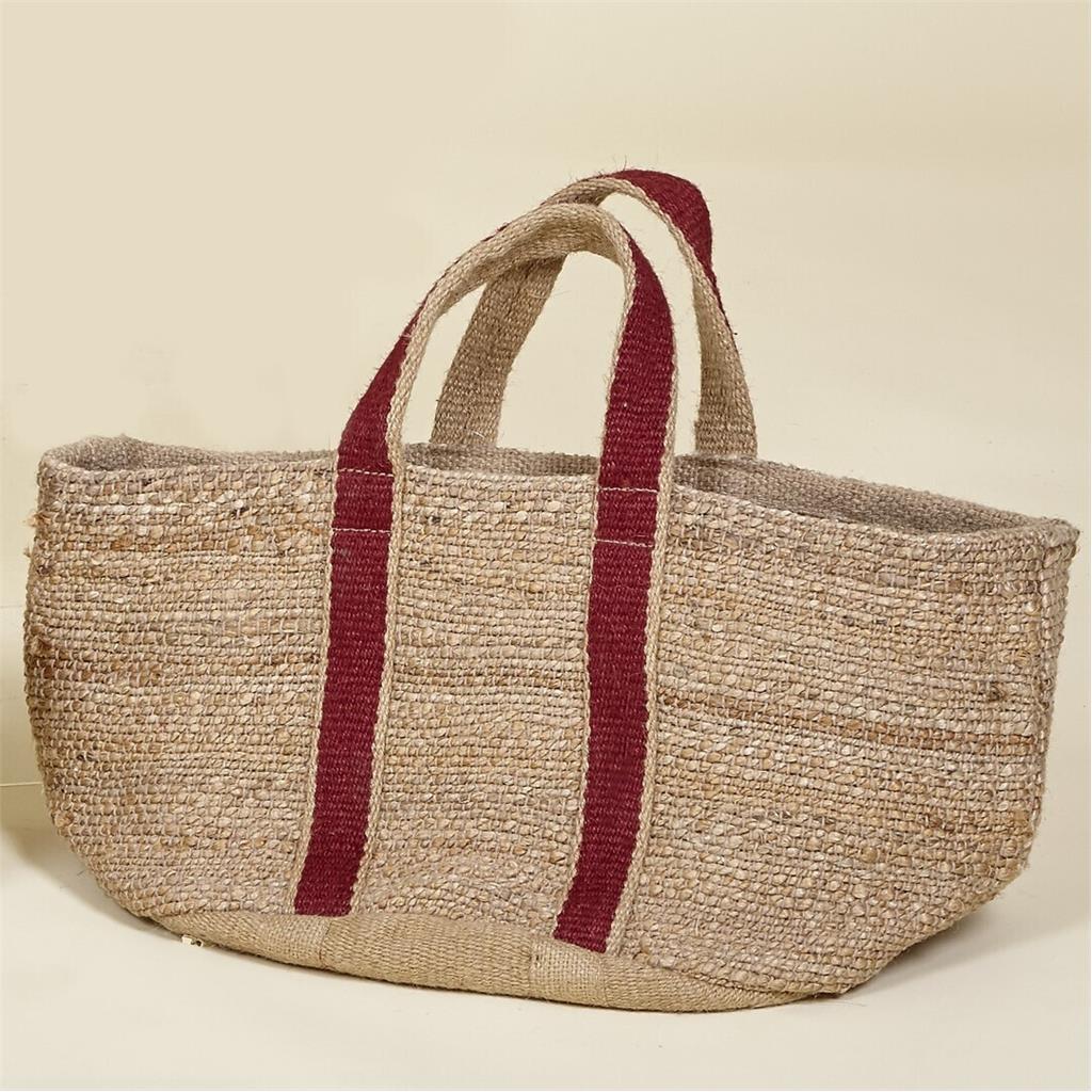 CISTELL 40x35x30 YUTE AMB TIRA BURGUNDY FOIMPEX (1 UD)