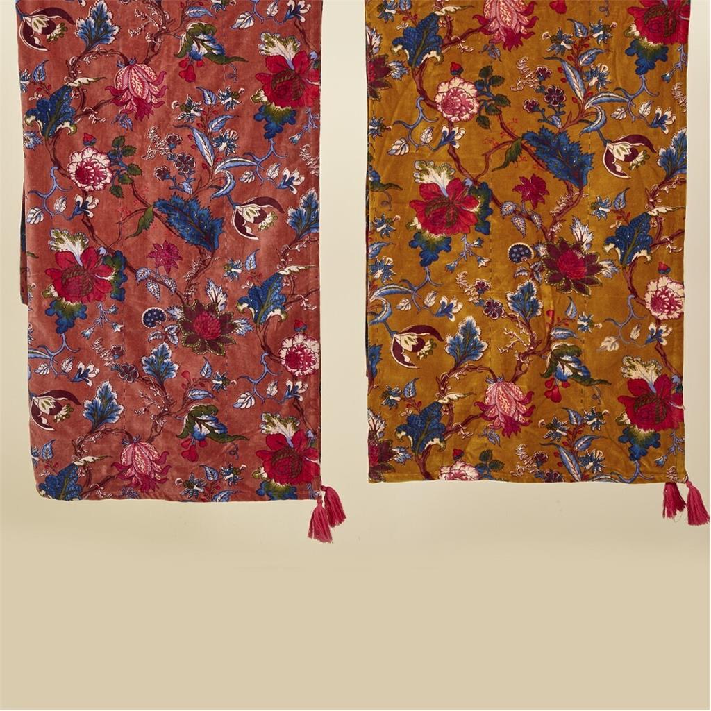 BOSSA DE MA DE VELLUT MOD.VELVET FLORS MOSTASSA/TARONJA 28x20cm FOIMPEX (1 UD)