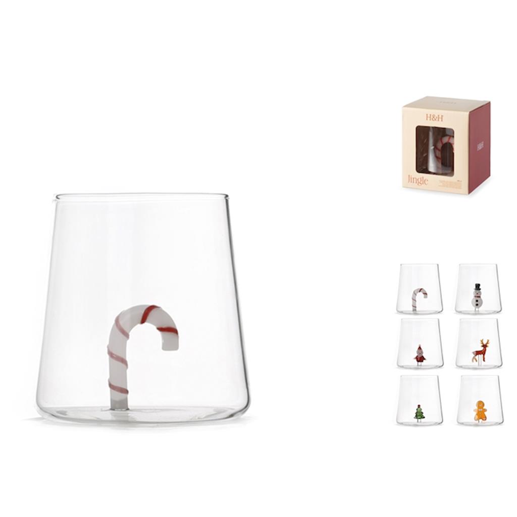 GOT BOROSILICATO AMB MINIATURA NADAL 46cl PENGO (1 UD)