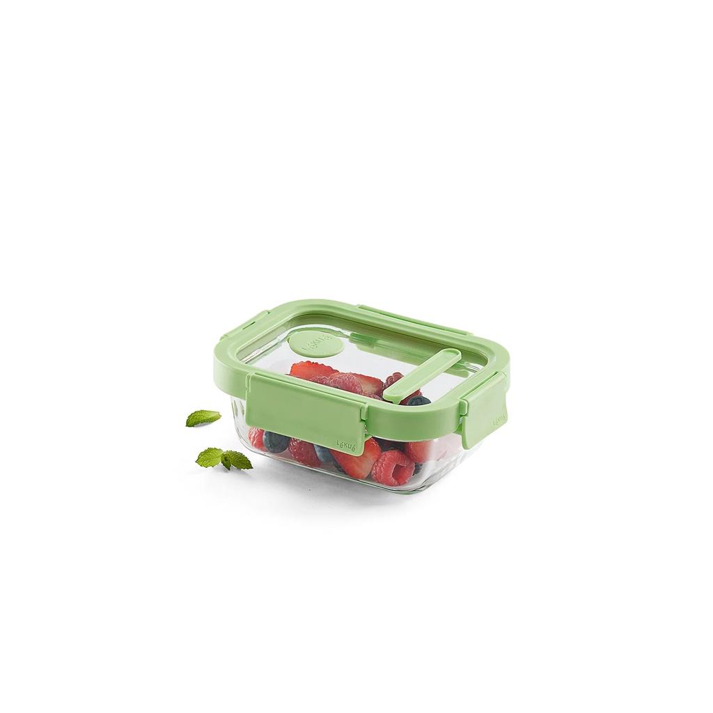 RECIPIENT VIDRE HERMETIC RECTANGULAR 370ml LEKUE (1 UD)