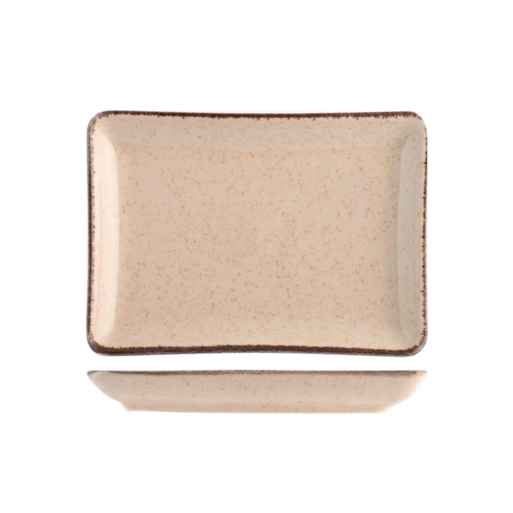 PLATA RECTANGULAR 20x27cm PORCELLANA MOD.PEARL MARFIL (1 UD)