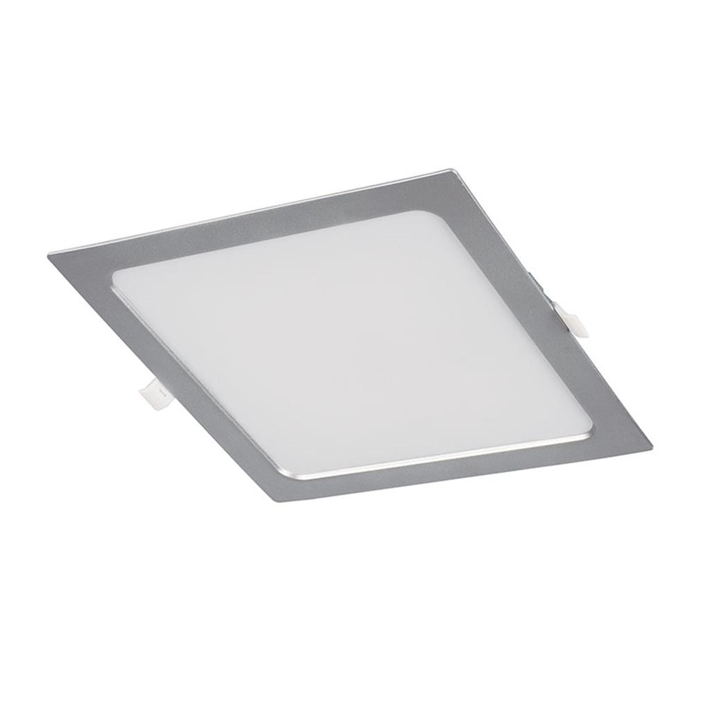 DOWNLIGHT QUADRAT PLATA LED EMPOTRABLE MOD.OPORTO II DUOLEC 18w LLUM CALIDA 6500K (1 UD)