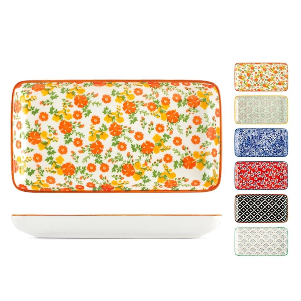 SAFATA RECTANGULAR 10x17.5xh1.5 PORCELLANA MOD.COLOURFUL PENGO (1 UD)