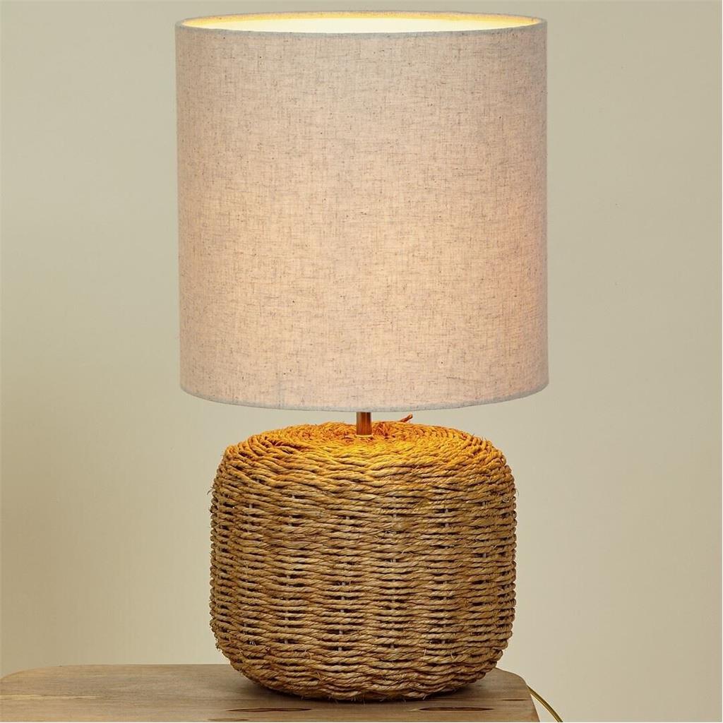 LAMPARA PER TAULA YUTE/METALL 25xh32cm FOIMPEX (1 UD)