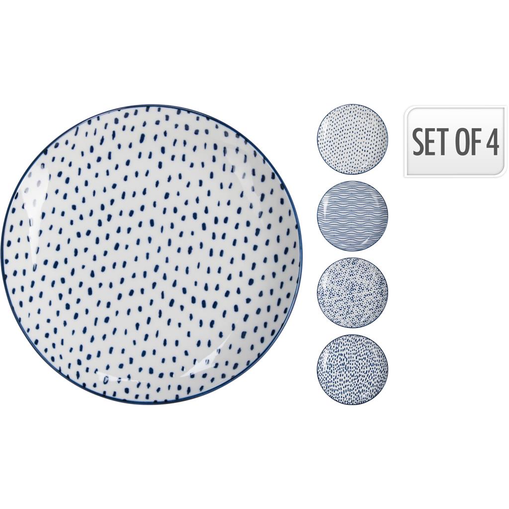 PACK 4 PLATS PORCELLANA BLAUS 160mm EH DH&G (1 PQ)