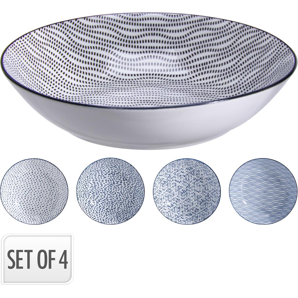 PACK 4 PLATS FONS PORCELLANA BLAUS 200mm EH DH&G (1 PQ)