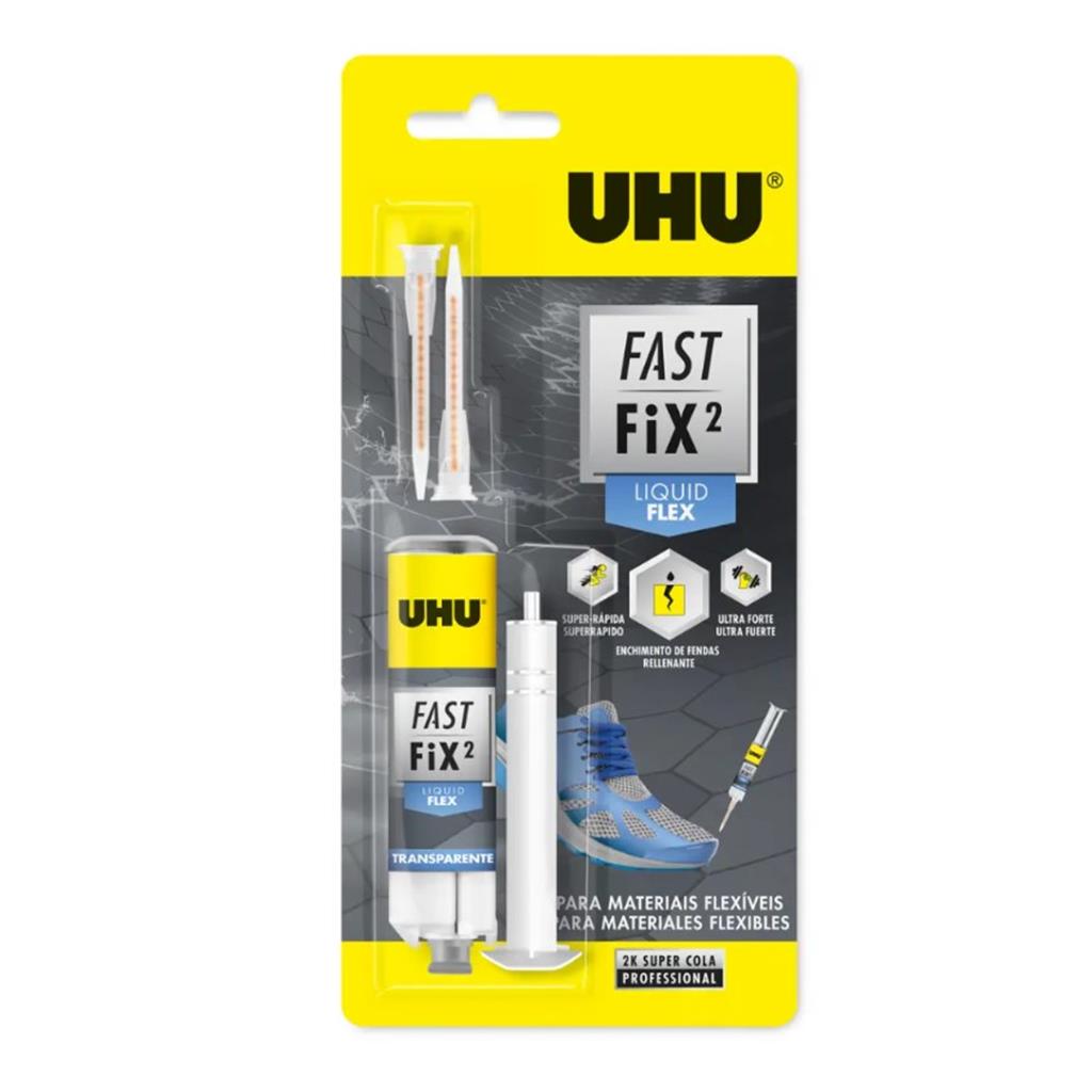 ADHESIU UHU FAST FIX2 LIQUID FLEXMATERIALS FLEXIBLES (1 UD)