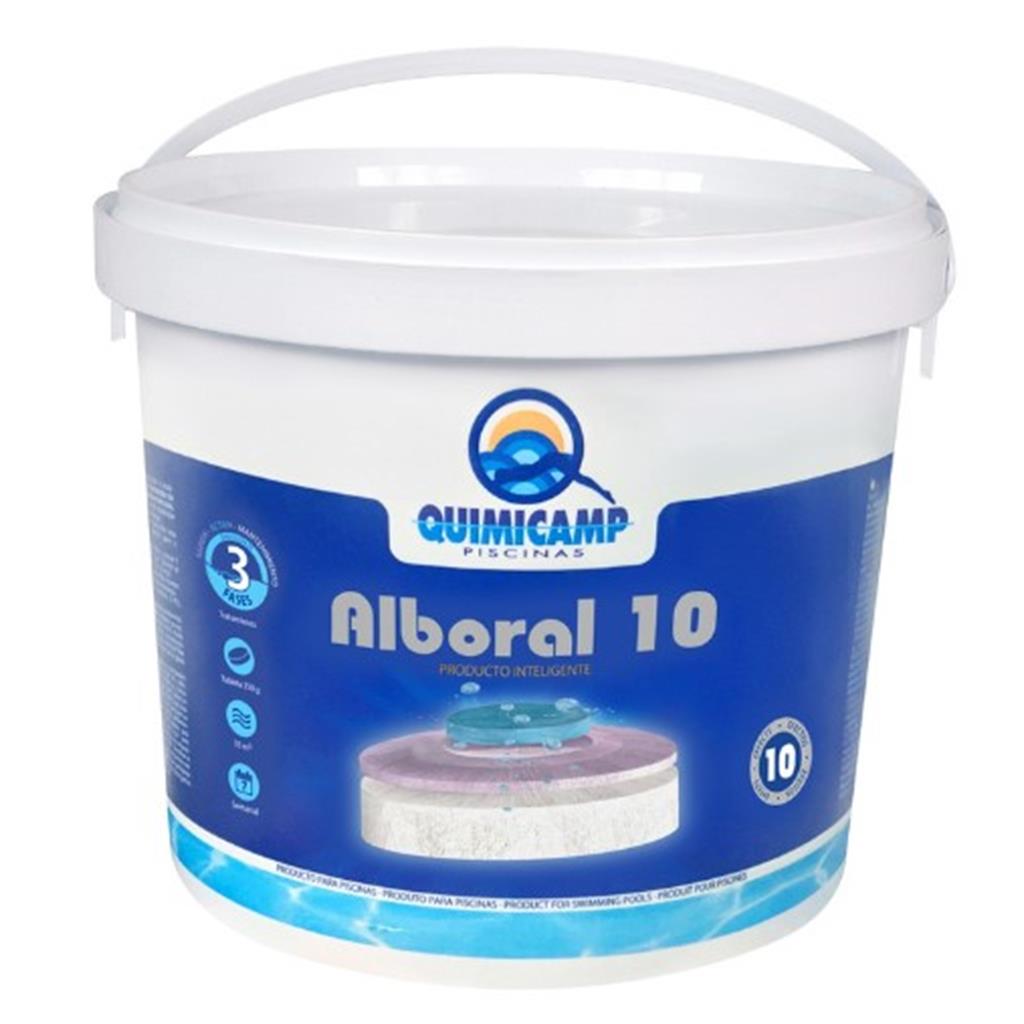 ALBORAL 10 EFECTES 5kgs ANTICALCARI,ALGUICIDA,BACTERIOSTATIC,DESINFECTANT,CLARIFICANT,FLOCULANT,ABRILLANTADOR,ESTABILITZANT,BACTERICIDA, MANTENIDOR PH (1 UD)