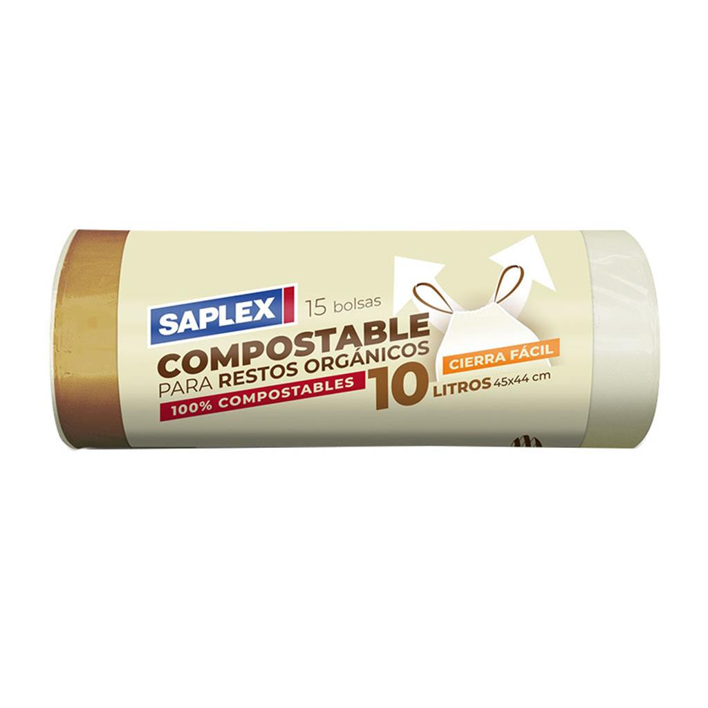 BOSSA BASURA COMPOST 44x44cm SAPLEX Pack 15 Ud (1 UD)